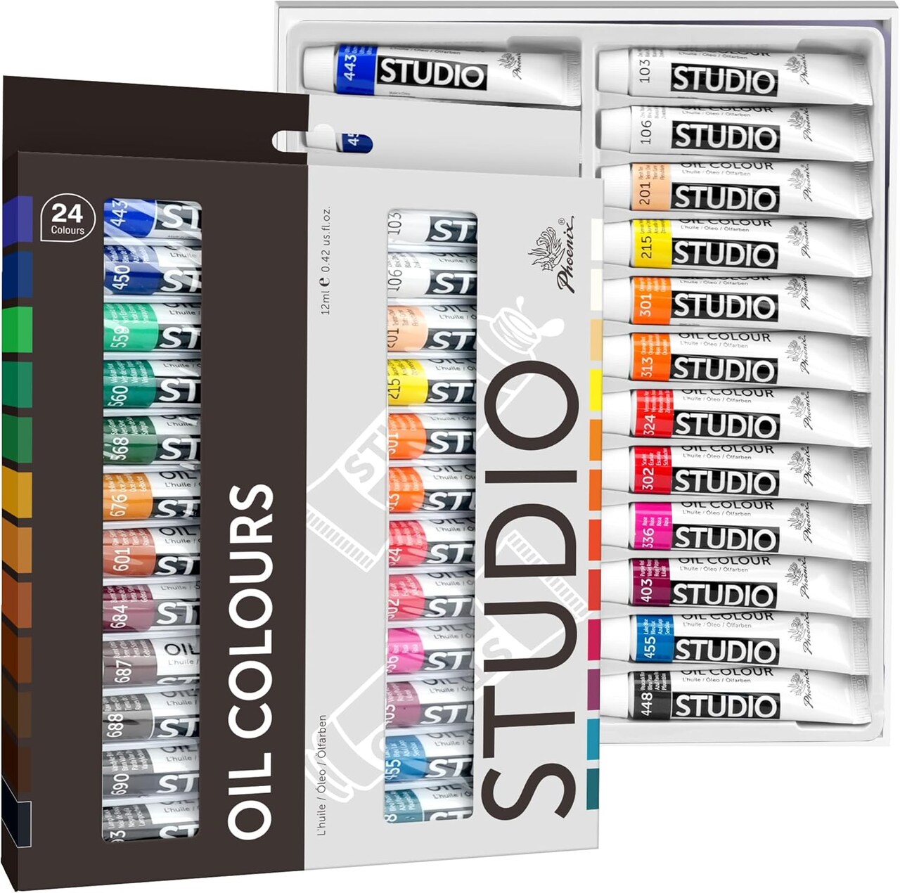 Oil Paint Set, 24x12ml/0.4 Fl Oz Tubes, Non-toxic Oil Based Paints for Canvas Crafts, Great Value Art Supplies for Artists, Adults & Beginners